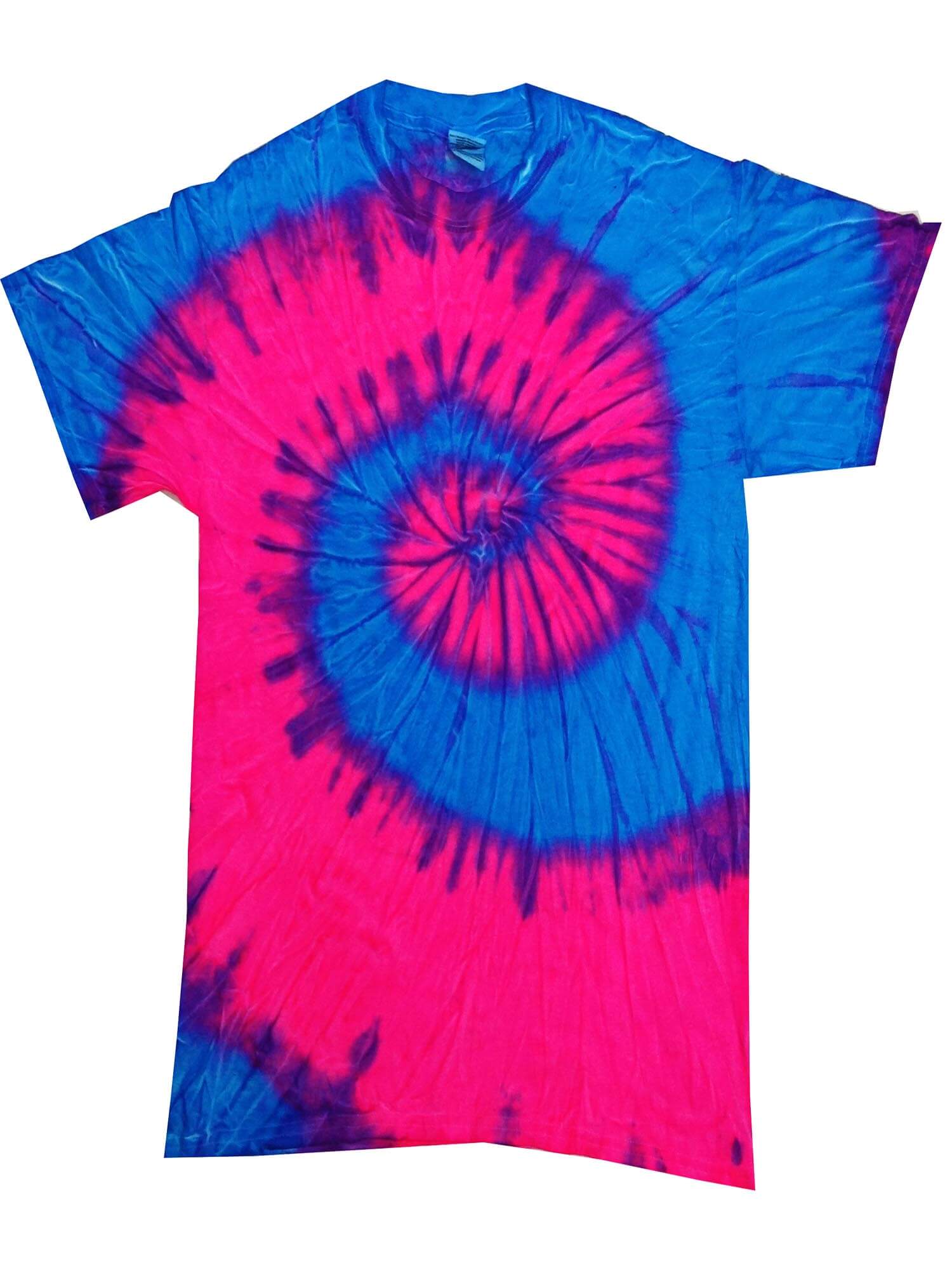 Flo Blue Pink Tie-Dye T-Shirts Adult Colortone | Zandy's Bargains