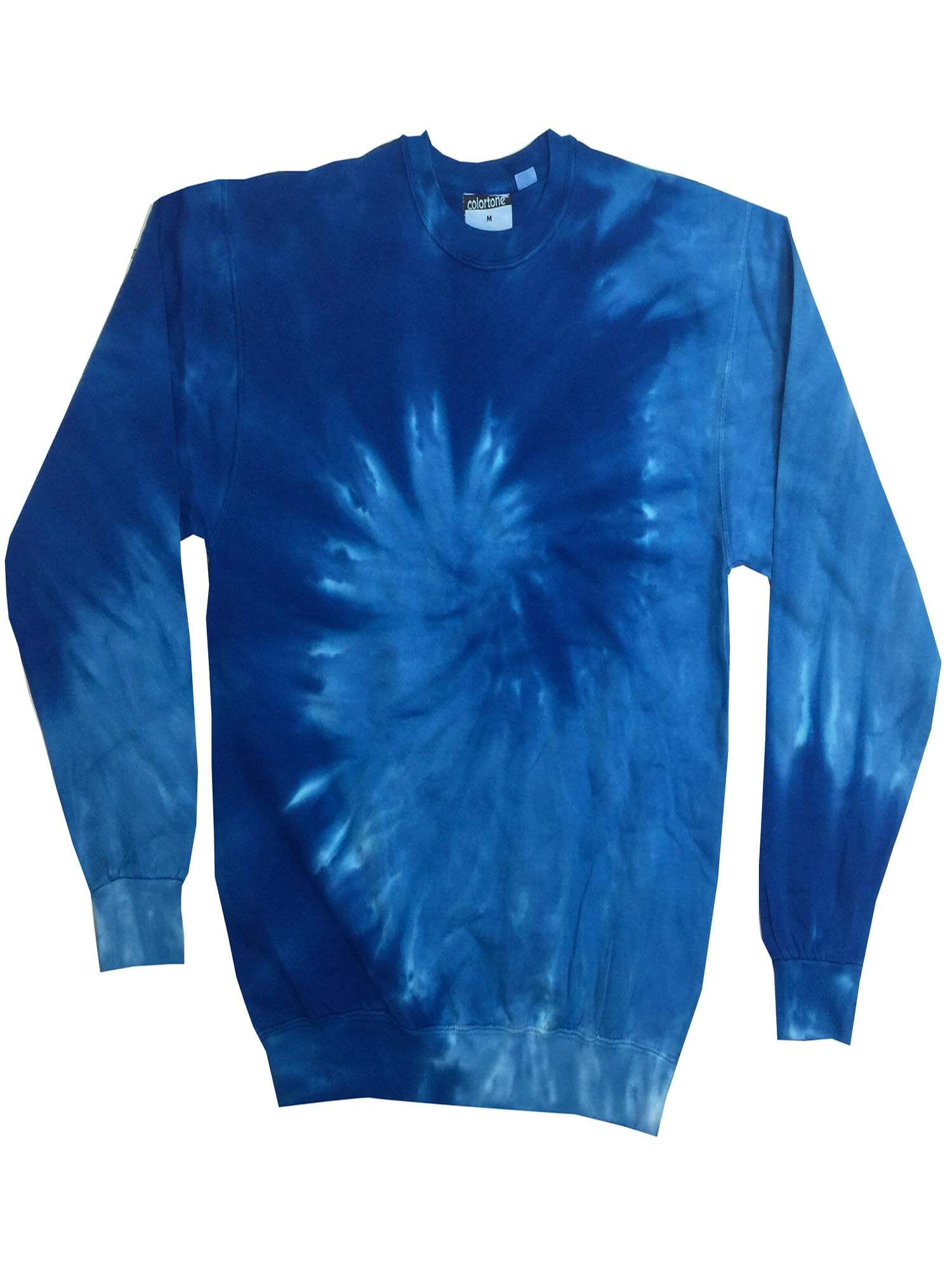 Blue Spiral Tie Dye Crew-neck Adult | Zandy's Bargains